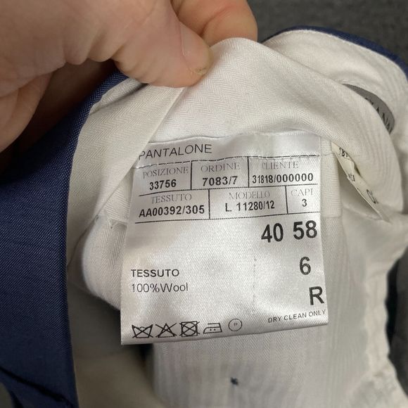 Canali Dress Pants Mens 40 Blue Classic Fit Wool Formal Pleated Italy 40x31 - Picture 4 of 13